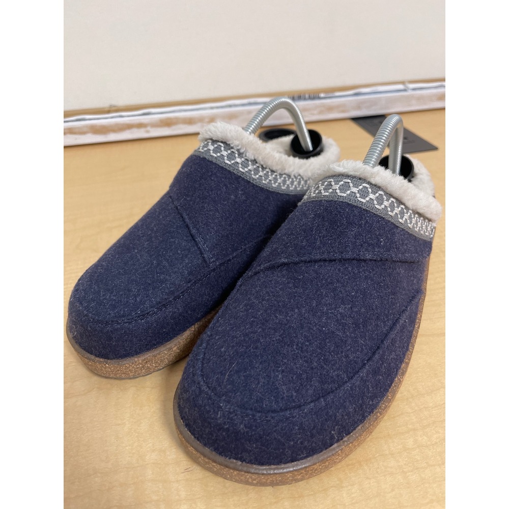 Orthofeet Charlotte Navy Blue Felt Slippers Orthotic Support Womens 10 71204